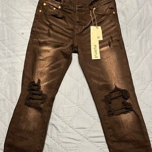 Black purple jeans
